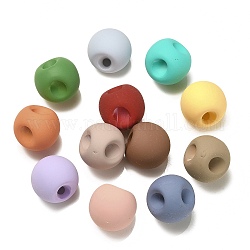 Gummierten Acrylperlen-Farbig, Runde, oben gebohrt, Mischfarbe, 18x18x18 mm, Bohrung: 3 mm