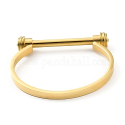304 brazalete de tornillo de barra en forma de D de acero inoxidable, brazalete de herradura grillete para hombres mujeres, dorado, diámetro interior: 1-7/8x2-3/8 pulgada (4.85x6.1 cm)