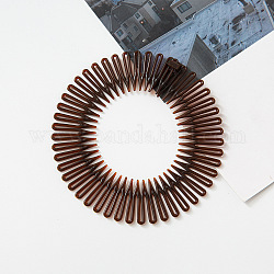 Vollrunde flexible Kammhaarbänder aus Kunststoff, breiter Haarschmuck, Kokosnuss braun, 300x30 mm