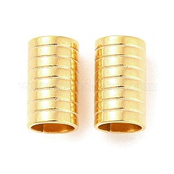 201 perline tubo in acciaio inox, colonna scanalata, oro, 10x5.8mm, Foro: 4.5 mm