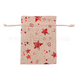 Weihnachtsthema linenette tragetaschen, Rechteck, Stern-Muster, 18x13 cm