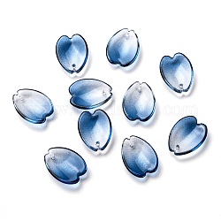 Colgantes de cristal transparente, pétalo de sakura, azul real, 16x12x3.5mm, agujero: 0.9 mm