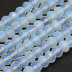 Perline Opalite fili, sfaccettato, rondelle, 8x5mm, Foro: 2 mm, circa 65pcs/filo, 15.1 pollice (38.5 cm)