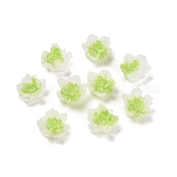 Cabochon decodificati in resina luminosa, bagliore nel fiore scuro, verde, 10x10x5mm
