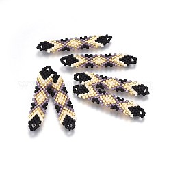 Японский бисер miyuki & toho ручной работы соединения, ткацкий узор, форма челнока, красочный, 41.5~42.5x8.5~9x1.7 мм, отверстие : 2 мм