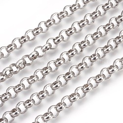 304 Stainless Steel Rolo Chains, Belcher Chain, Unwelded, Stainless Steel Color, 7.5~8mm