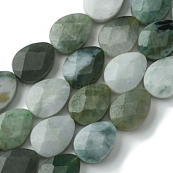 Natürliche Myanmar-Jadeit-Perlenstränge, facettiert, Träne, 20~20.5x15~15.5x6.5~7 mm, Bohrung: 1 mm, ca. 20 Stk. / Strang, 15.94'' (40.5 cm)