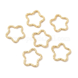 50 anello di collegamento in ferro, anelli aperti strutturati, oro chiaro, stella, 16x16.5x1.5mm, diametro interno: 12x14mm
