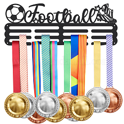SUPERDANT Football Medal Hanger Display Sports Medals Display Rack for 60+ Medals Wall Mount Ribbon Display Holder Rack Hanger Decor Iron Hooks Gifts for Football Soccer Players