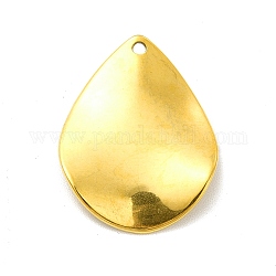 Placcatura ionica (ip) 201 ciondoli in acciaio inossidabile, fascino a goccia, oro, 22.5x17.5x1.5mm, Foro: 1.2 mm