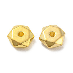 CCB Plastic Beads, Faceted Hexagon, Golden, 7x6.5x2.5mm, Hole: 1.4mm