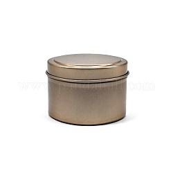 鉄のキャンドル缶  蓋付き  空のスズ貯蔵容器  ローズゴールド  6x4cm