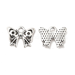 Charms in lega stile tibetano, charms bowknot, argento antico, 10x12.5x2mm, Foro: 1.6 mm