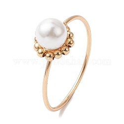 Bagues en perles de coquillage, anneau enveloppé de fil de cuivre, or clair, diamètre intérieur: 19 mm