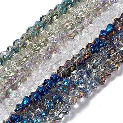 Chapelets de perles en verre électroplaqué, ours, couleur mixte, 15x12x8.5mm, Trou: 1mm, Environ 44 pcs/chapelet, 25.20 pouce (64 cm)