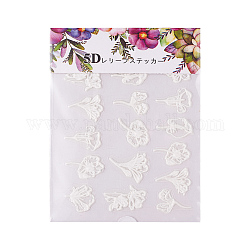 Adesivi per nail art, per le decorazioni delle punte delle unghie, fiore, avorio, 63x70.5x0.5mm