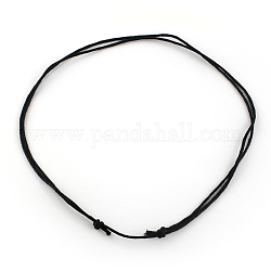 Coton ciré création de collier cordon, réglable en longueur, noir, 18.9 pouce ~ 38.5 pouces