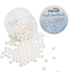 Olycraft 200pcs 8mm perlen perlen kein loch make-up perlen perlen faux abs perlen perlen für die schmuckherstellung, diy handwerk, Hochzeit, Party- und Wohnkultur - beige