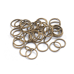 Железные соединительные колечки, открытые кольца прыжок, круглые кольца, античная бронза, 18 датчик, 10x1 мм, внутренний диаметр: 8 мм, около 100 шт / упаковка