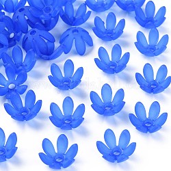Abalorios de acrílico transparentes, esmerilado, flor, azul real, 19x17x10mm, agujero: 3 mm, aproximamente 764 unidades / 500 g