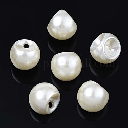 Imitación perlas de acrílico, lágrima, blanco cremoso, 15x15x15mm, agujero: 2.5 mm, aproximamente 280 unidades / 500 g