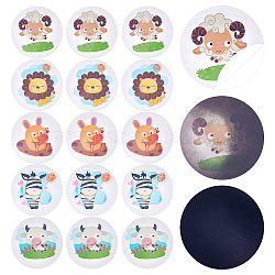 CRASPIRE 5Pcs Potty Training Seat Magic Sticker Animal Potty Targets Toilet Color Changing Sticker Round PVC Reusable for Kid Baby Pee Training