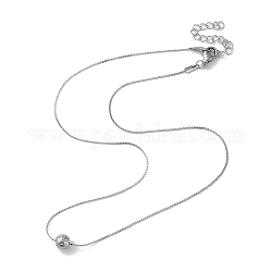 304 женское круглое ожерелье с подвеской в форме шарика из нержавеющей стали, цвет нержавеющей стали, 15.79 дюйм (40.1 см)