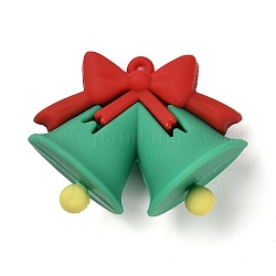 Ciondoli natalizi in plastica pvc, natale campana, 36x47.5x25mm, Foro: 2 mm