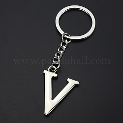 Porte-clés pendentif en alliage plaqué platine, avec porte-clés, lettre, letter.v, 3.5x2.5 cm