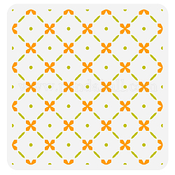 FINGERINSPIRE Moroccan Geometric Stencil 11.8x11.8 inch Grid Tile Wall Stencil Plastic Square Dots Flowers Pattern Stencil Modern Geometric Stencils Reusable Stencils for Painting Home Wall Decor