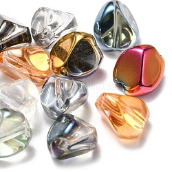 120 pz 12 fili di perle di vetro placcato stile, pepite, colore misto, 7x6.5x6mm, Foro: 0.9 mm, 10pcs / style