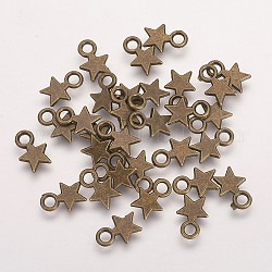 Tibetischen Stil Legierungs Anhänger & Charms, Weihnachtsstern, Cadmiumfrei und Nickel frei und Bleifrei, Antik Bronze, 10x8x1 mm, Bohrung: 2 mm