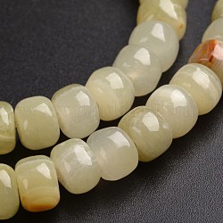 Jaunes colonne de jade chapelets de perles naturelles, 8x6mm, Trou: 1mm, Environ 70 pcs/chapelet, 15.75 pouce