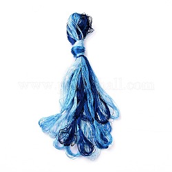 Настоящие шелковые нитки для вышивки, браслеты дружбы, 8 цветов, градиент цвета, Marine Blue, 1 мм, 20 м / пачка, 8 связки / множество