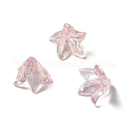 Прозрачные колпачки акриловая бисера, Цветок лилии, розовые, 16x12 мм, отверстие : 1.2 мм, 825 шт / 500 г