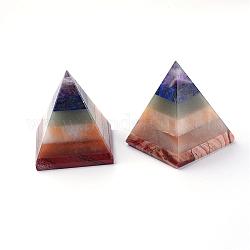 Decorazioni miste di pietra naturale e sintetica, piramide, 49x43x43mm