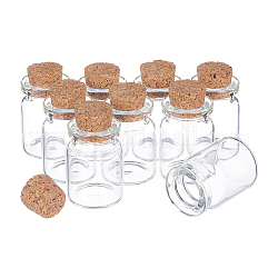 Benecreat Glasperlenbehälter, mit Korken, Ich wünsche eine Flasche, Transparent, 2.2x3 cm, Kapazität: 5 ml (0.17 fl. oz), 40 Stück / Karton