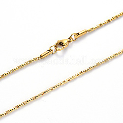 Placcatura sottovuoto 304 collana a catena coreana in acciaio inossidabile, con aragosta artiglio chiusura, oro, 19.68 pollice (50 cm) x 0.6 mm
