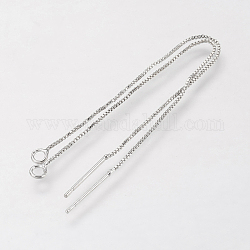 Accessoires de clous d'oreilles avec chaîne en laiton, fils d'oreille, platine, 93mm, pin: 0.5 mm