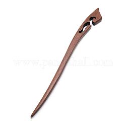 Bâtonnets de cheveux en bois Swartizia Spp, teinte, brun coco, 178x18.5x7.5mm