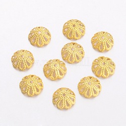 Brass Bead Caps, Multi-Petal, Golden, 7x2.5mm, Hole: 1mm