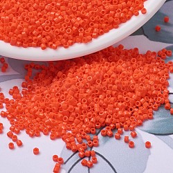 Perline miyuki delica piccole, cilindro, perline giapponesi, 15/0, (dbs0722) arancione opaco, 1.1x1.3mm, Foro: 0.7 mm, circa 175000pcs/scatola, 50 g / borsa