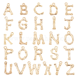 PH Pandahall 26 Stück Alphabet-Buchstaben-Anhänger, 18 Karat vergoldet, A~Z-Anhänger, Anfangsbuchstaben-Anhänger, Messing, ABC-Anhänger für Schmuck, Armbänder, Ohrringe, Halsketten, DIY, Basteln
