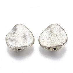 Tibetischer stil legierung perlen, cadmiumfrei und bleifrei, Nuggets, Antik Silber Farbe, 12.5x12.5x4 mm, Bohrung: 1 mm, ca. 520 Stk. / 1000 g