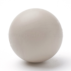 Perle di silicone ecologiche per uso alimentare, tondo, grano, 14~15mm, Foro: 2 mm