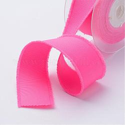 Ausgefranste Ripsbänder aus Polyester, gedruckt, mit Fransen Quaste, neon rosa , 1 Zoll (25 mm), etwa 50 yards / Rolle (45.72 m / Rolle)