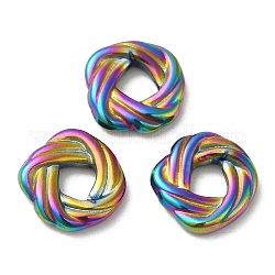 Chapado de iones (ip) 304 anillos de enlace de acero inoxidable, conector de anillo retorcido, color del arco iris, 13x13x3mm, diámetro interior: 5 mm
