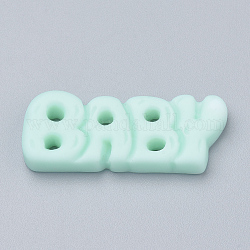 樹脂カボション  単語の赤ちゃん  薄緑  12x29~30x4mm
