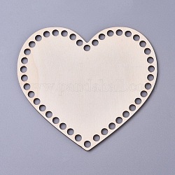 Cesto de madera de cedro, para el moldeador de bolsas de ganchillo de punto de diy, corazón, burlywood, 15.5x16.5x0.35 cm, agujero: 8 mm