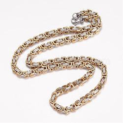 201 Edelstahl Königskette Halsketten, mit Karabiner verschlüsse, goldenen und Edelstahl Farbe, 21.65 Zoll (55 cm), 5 mm